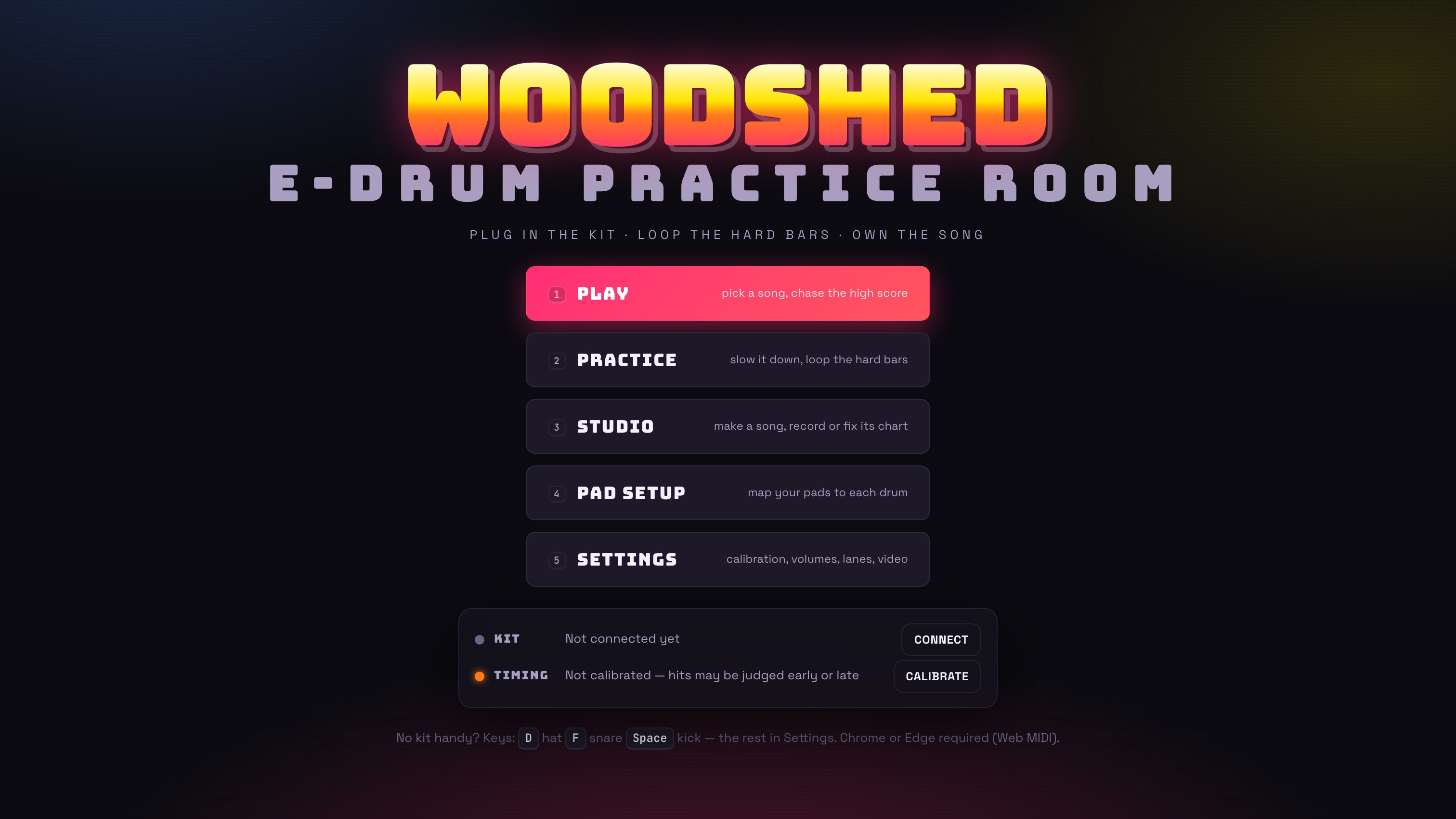 Woodshed E-Drum Practice Room
